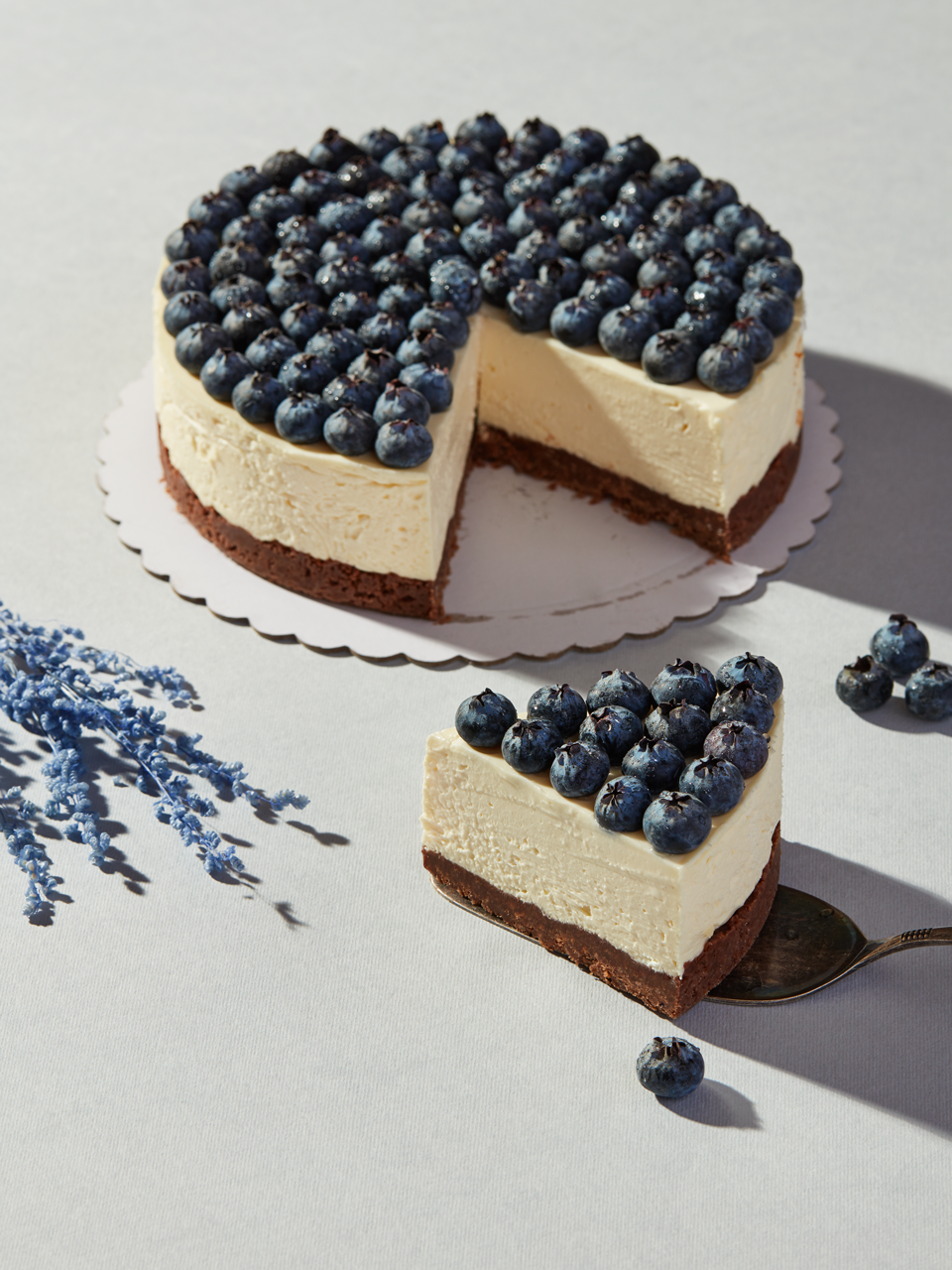 Cheesecake cu ciocolata alba si afine